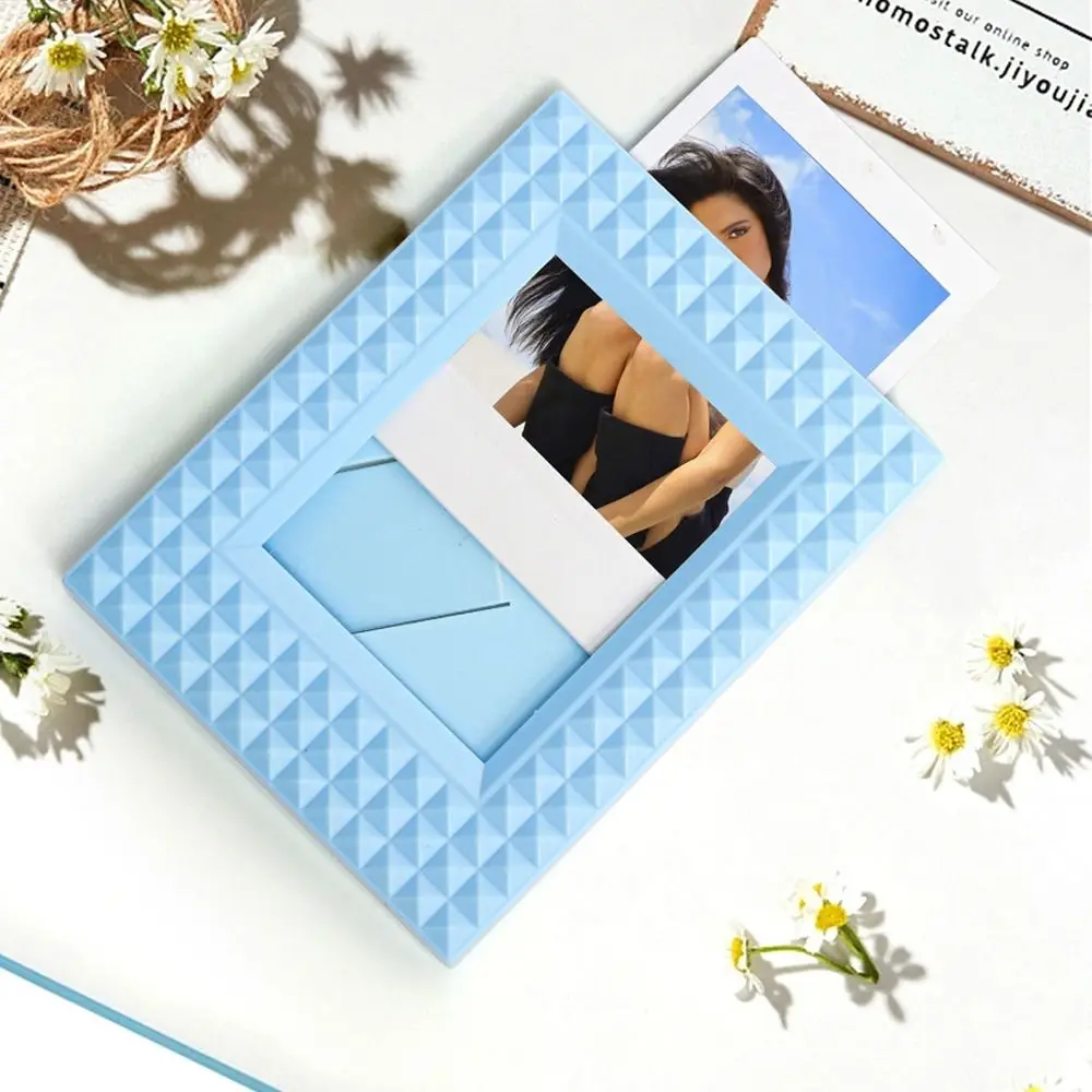 Vertical Instant Camera Photo Frame Rivet Desktop Decor 3 inch Picture Holder Creative Stamp for Polaroid/Fujifilm Instax