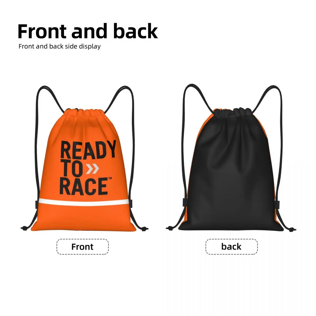 Ready To Race Logo Drawstring Backpack Sports Gym Bag for Men Women Motorcycle Rider Racing Sport Shopping Sackpack