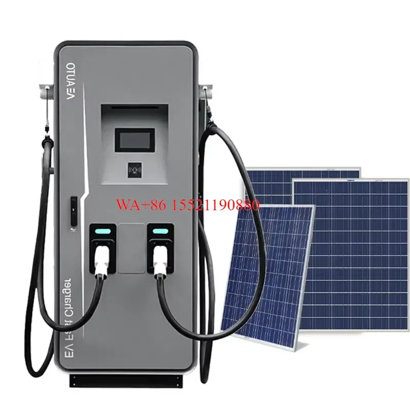 WMWMNU Solar Energy System AC to DC Charger Dual Plug Fast Car Charging Station for High Speed Service Area