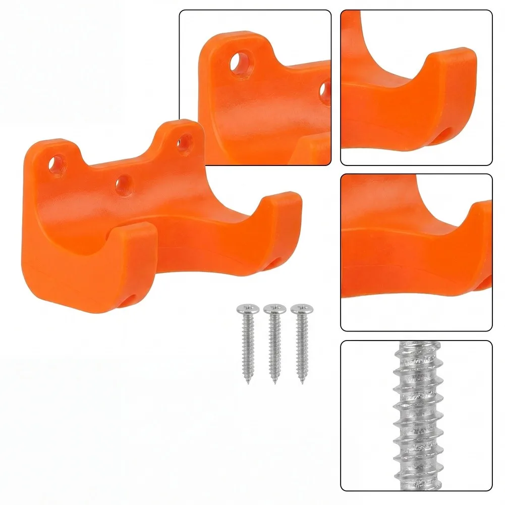 Orange Multifunctional Wall Mount Tool Rack ABS Rust Resistant Garden Tool Holder For Garage Shed Storage Organizer