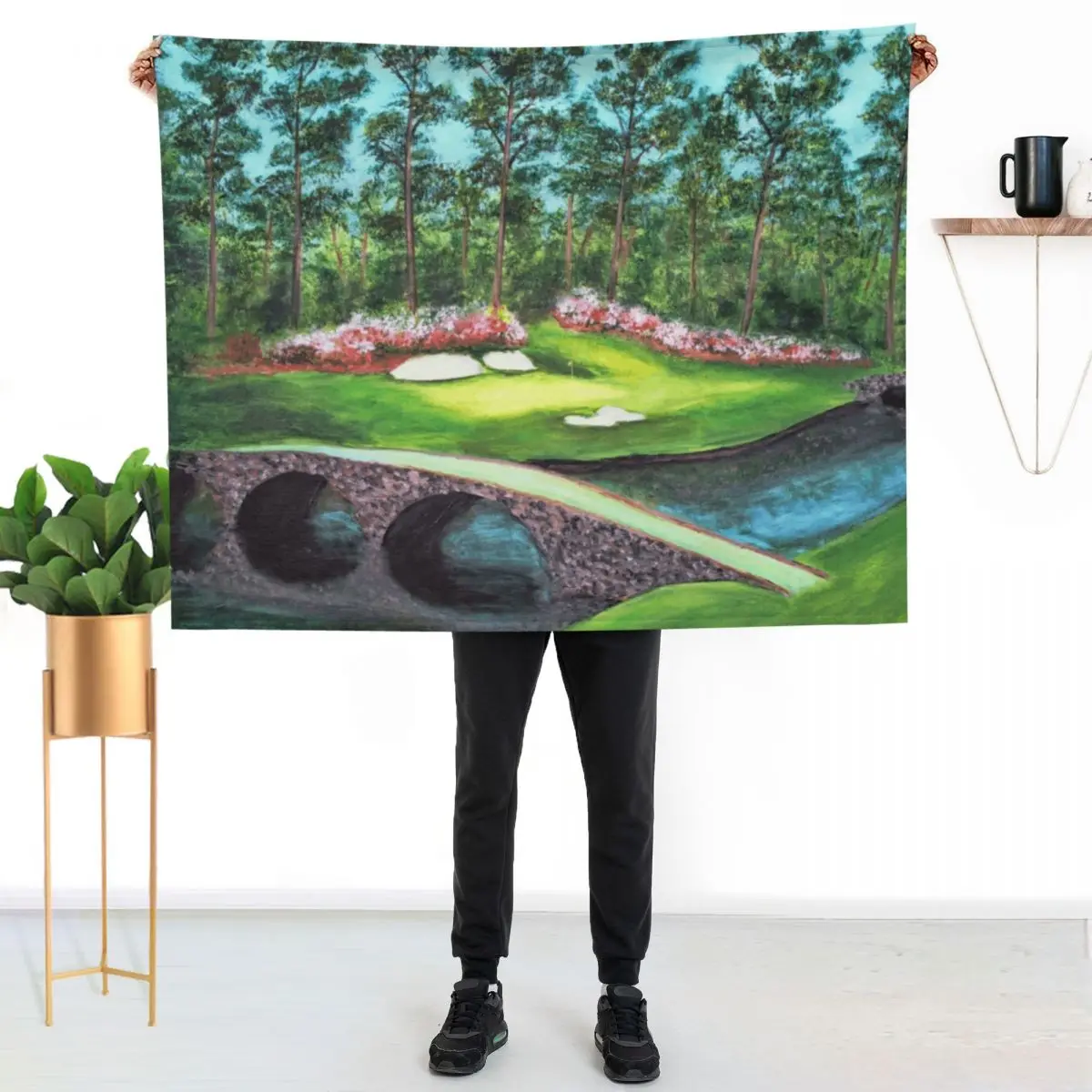 12th Hole At Augusta National Golden Bell Throw Blanket Multi-Purpose For Sofa Thin Personalized Gift Soft Plush Plaid Blankets