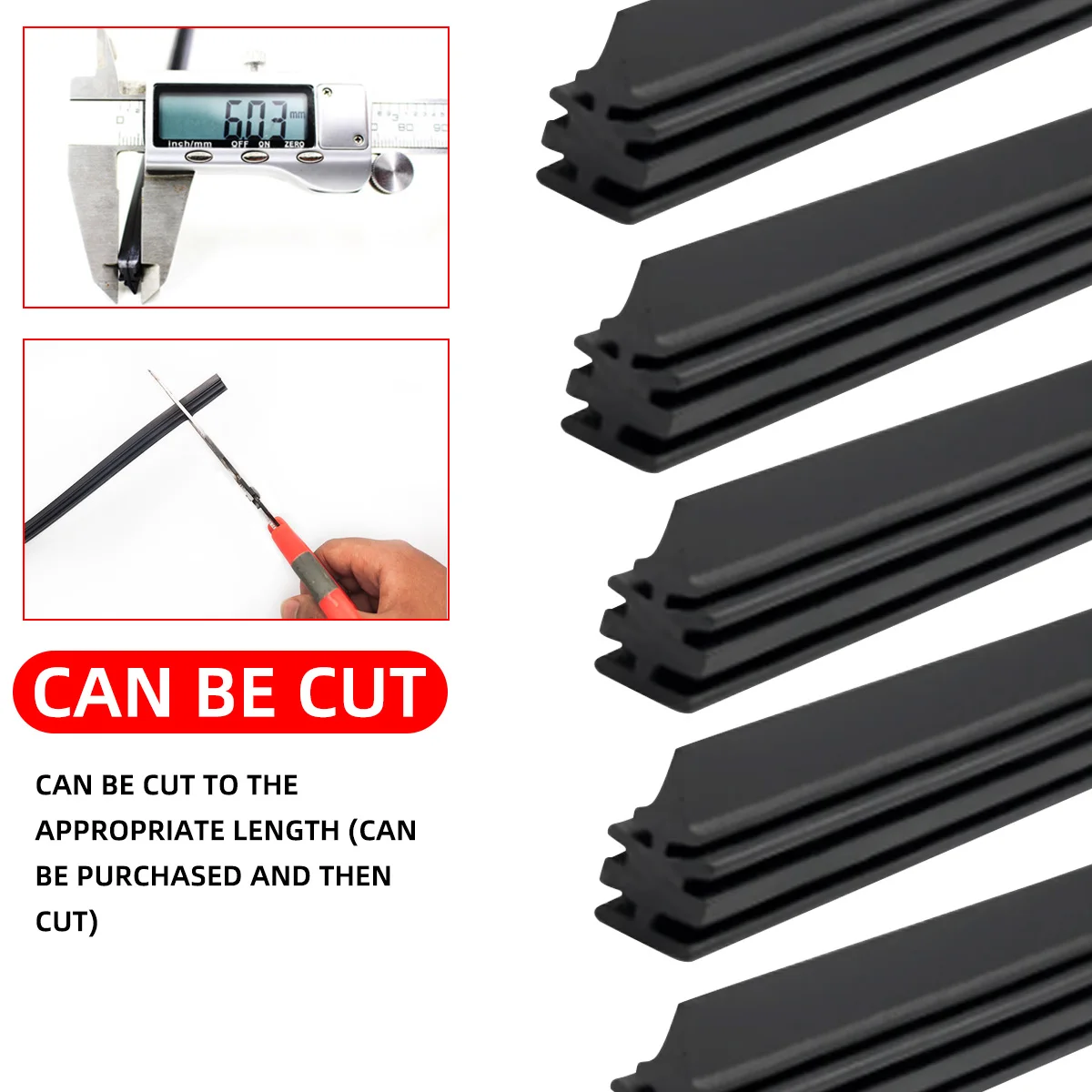 PINMOAP 6mm Wiper Rubber Filling Strip 14