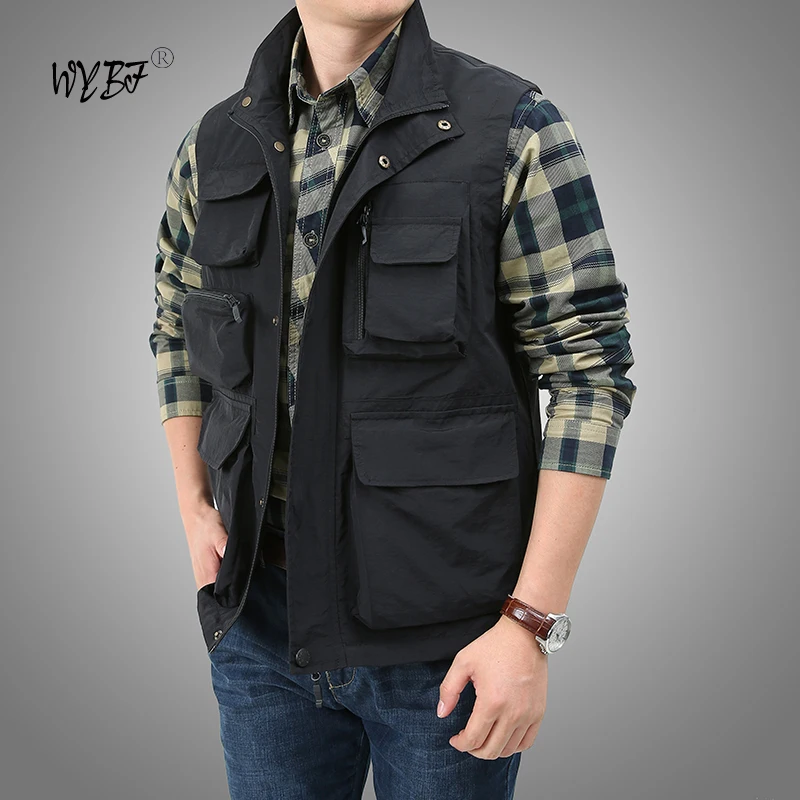 Summer New Pockets Men US Tactical Hiking Fishing Vest Mens Photographer Waistcoat Mesh Cargo Camping Climb Jacket Tool Vest