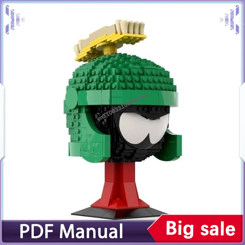 

Motorcycle Rider Helmet Alternate Build MOC, Precision Assembled Motorbike Headgear Art Model for Shelf Ornament