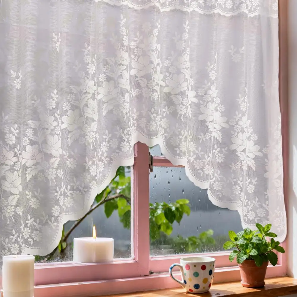 Rod Pocket Window Valance Modern Decor Window Valance Rustic Farmhouse Window Valance Floral Rod Pocket Curtain Swag Light