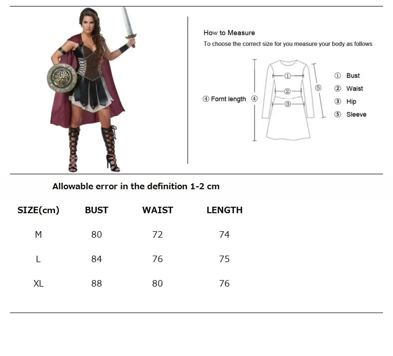 Adult Women Roman Princess Costume Halloween Carnival Party  Warriors Soldier Cosplay Outfit