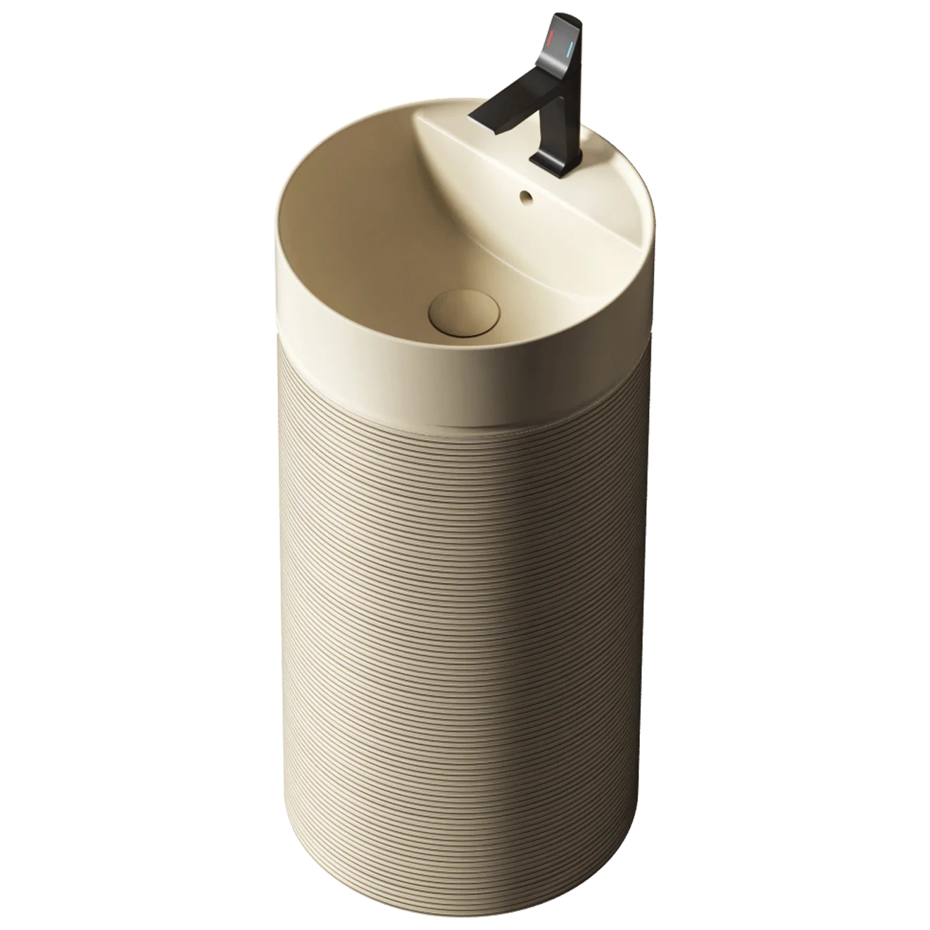 

Retro column New Chinese bathroom column type wash basin Outdoor courtyard sandy wind floor