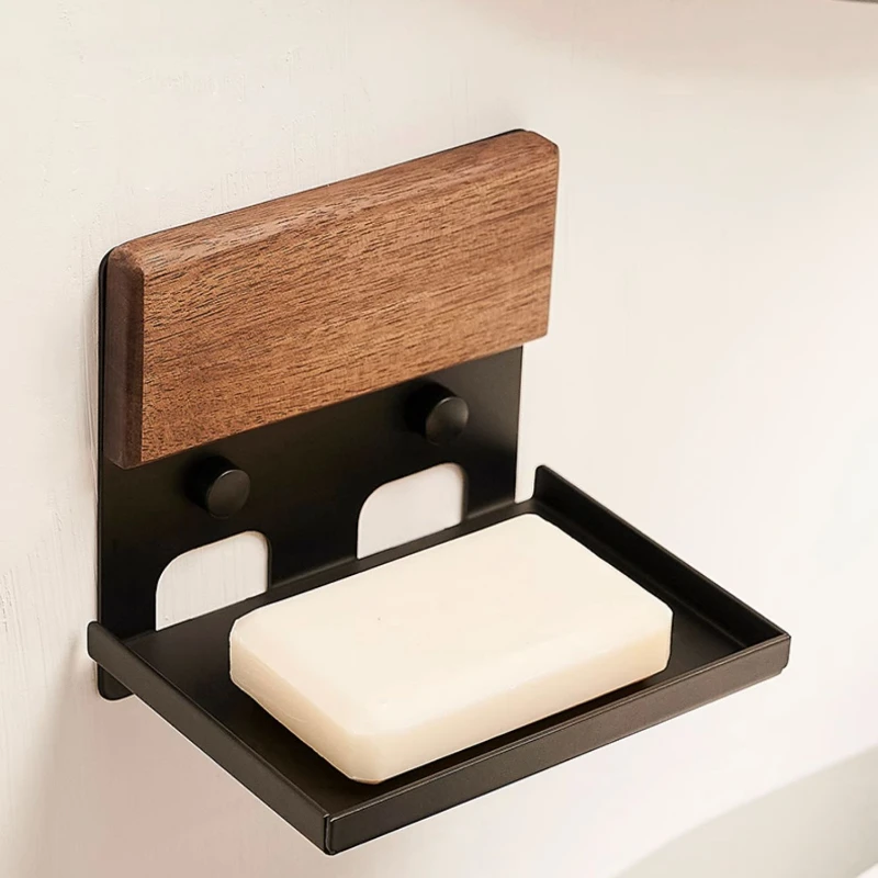 

Самоклеящийся деревянный держатель для мыла, настенный держатель для губки для кухни или ванной, водостойкий