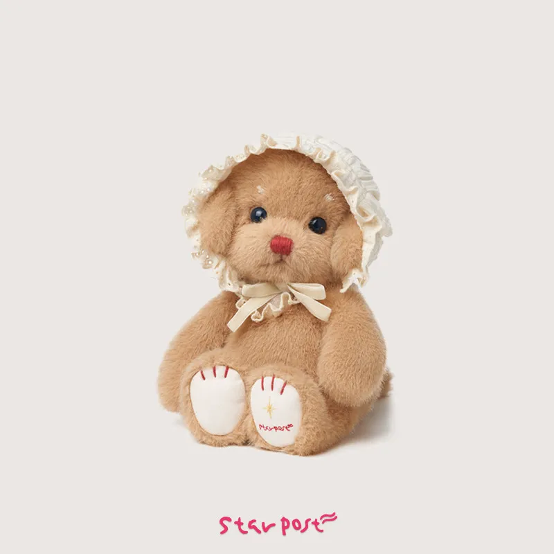 

Starpost Adorable Cute Plush Puppy Toy Cuddly Stuffed Animal With Lace Bonnet Comforting Healing Doll Birthday Gift For Kids