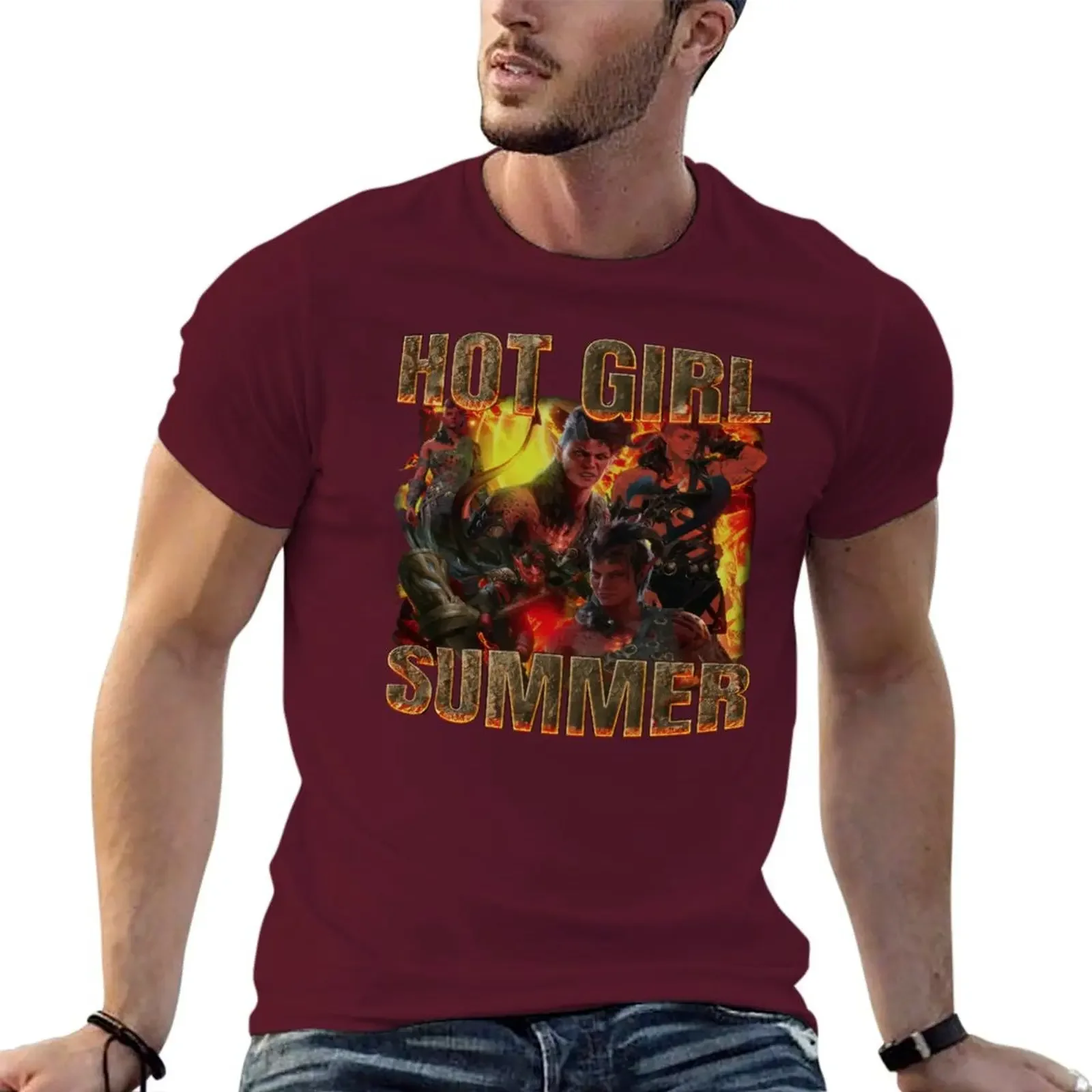 Mens graphic t-shirts hip hop cotton Hot manSummer Karlach Baldur's Gate T-shirt vintage clothes summer top graphics cute tops