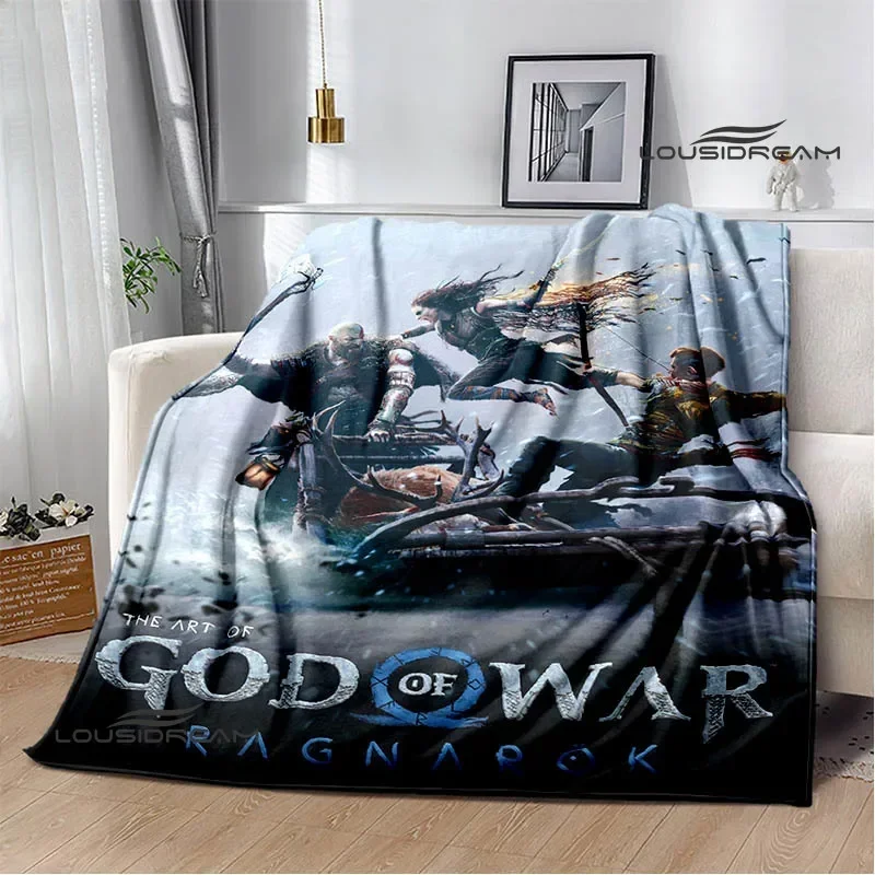 Game god of war Printed blanket Flannel Warm blanket Soft Cozy Blanket Travel Blanket picnic blanket bed linings Birthday Gift
