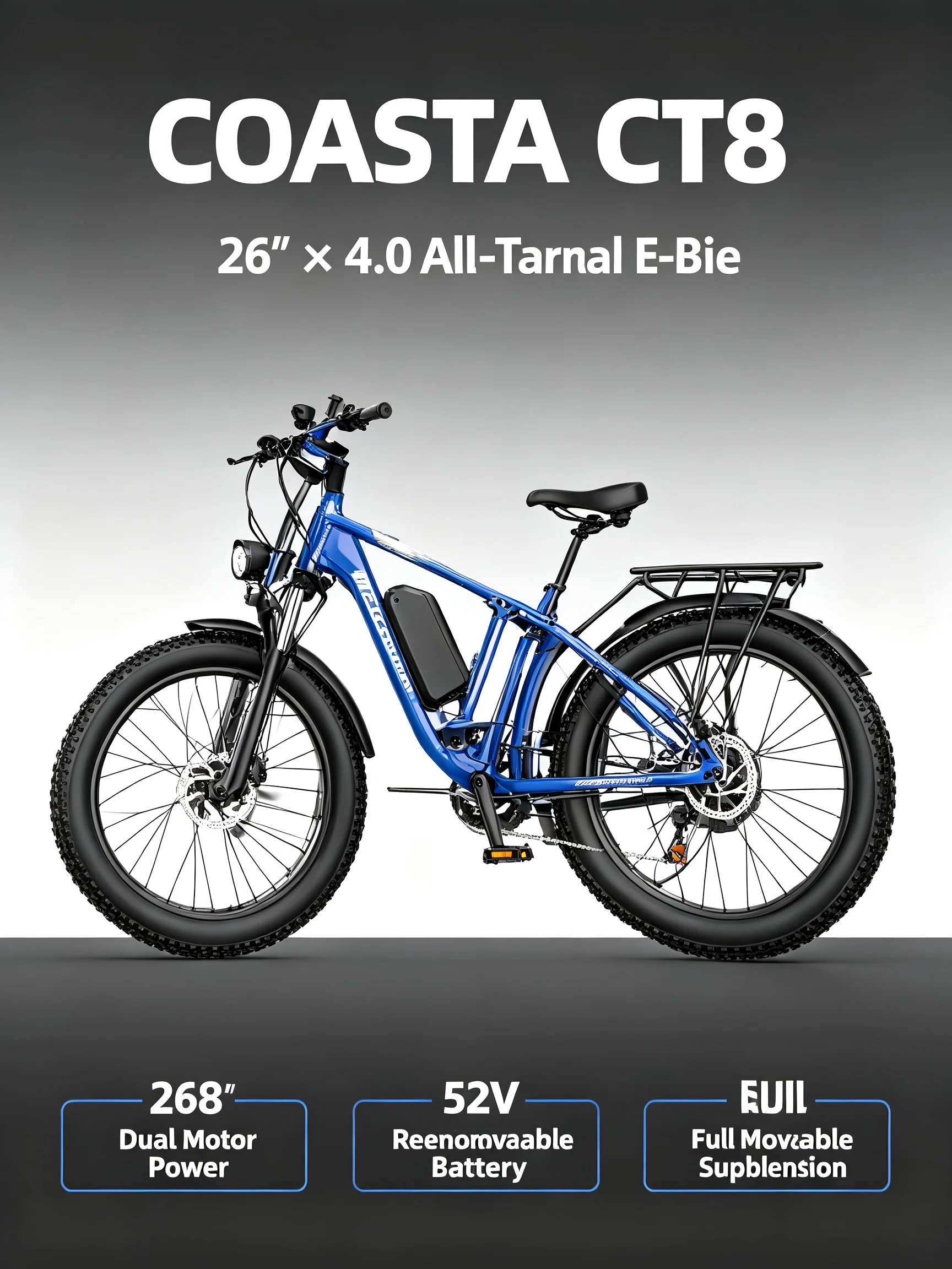 دراجة كهربائية COASTA CT8 زرقا - مراجعة Road Bike Tire وسعره