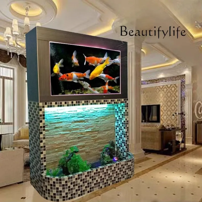 M Fish Tank Ecological Glass Aquarium Fish Tank Water Wall Screen Large And Medium-sized Living Room Partition Fish Tank