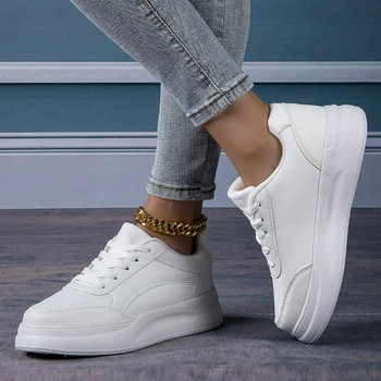 Men's Sleek Lace-Up Casual Sneakers, Men's Daily Casual Walking Footwear, Men's Non Slip Outdoor Wear-Resistant Trainers