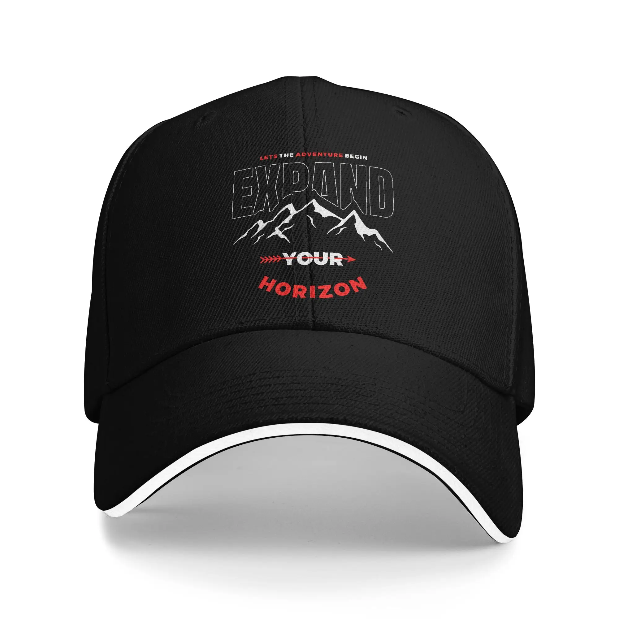 Expand Your Horizon Mountains Sandwich Baseball Cap Classic Summer Exploring Snapback Hat Men Women Outdoor Adjustable Fit Adult