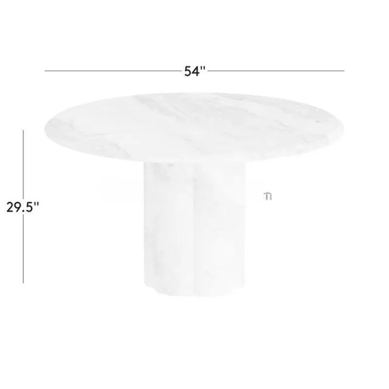 أثاث عصري فاخر مقاس 54 بوصة طاولة طعام مستديرة للاستخدام الداخلي والخارجي من الرخام الطبيعي الإيطالي #6