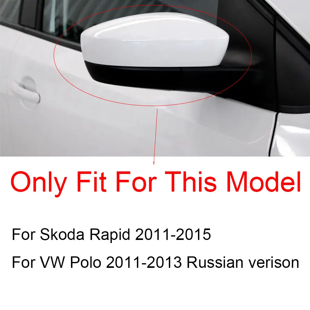 For Skoda Rapid 2011-2015 Car Sticker Rearview Side Mirror Cover Wing Cap Exterior Door Rear View Case Trim Carbon Fiber Look