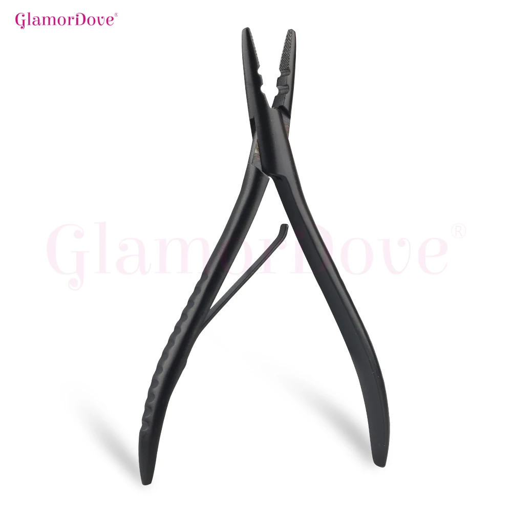 GlamorDove Double Hole Pliers for Beaded Hair Extensions – Install & Remove Nano Beads & Micro Ring Beads