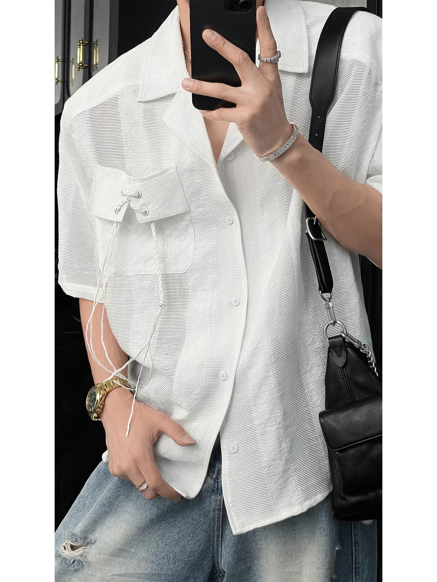 Men's 2025 Summer New Retro Design Short-sleeve Solid Color Shirts Men's Loose Fashion Comfort Versatile Tops Trendy Chic Shirts