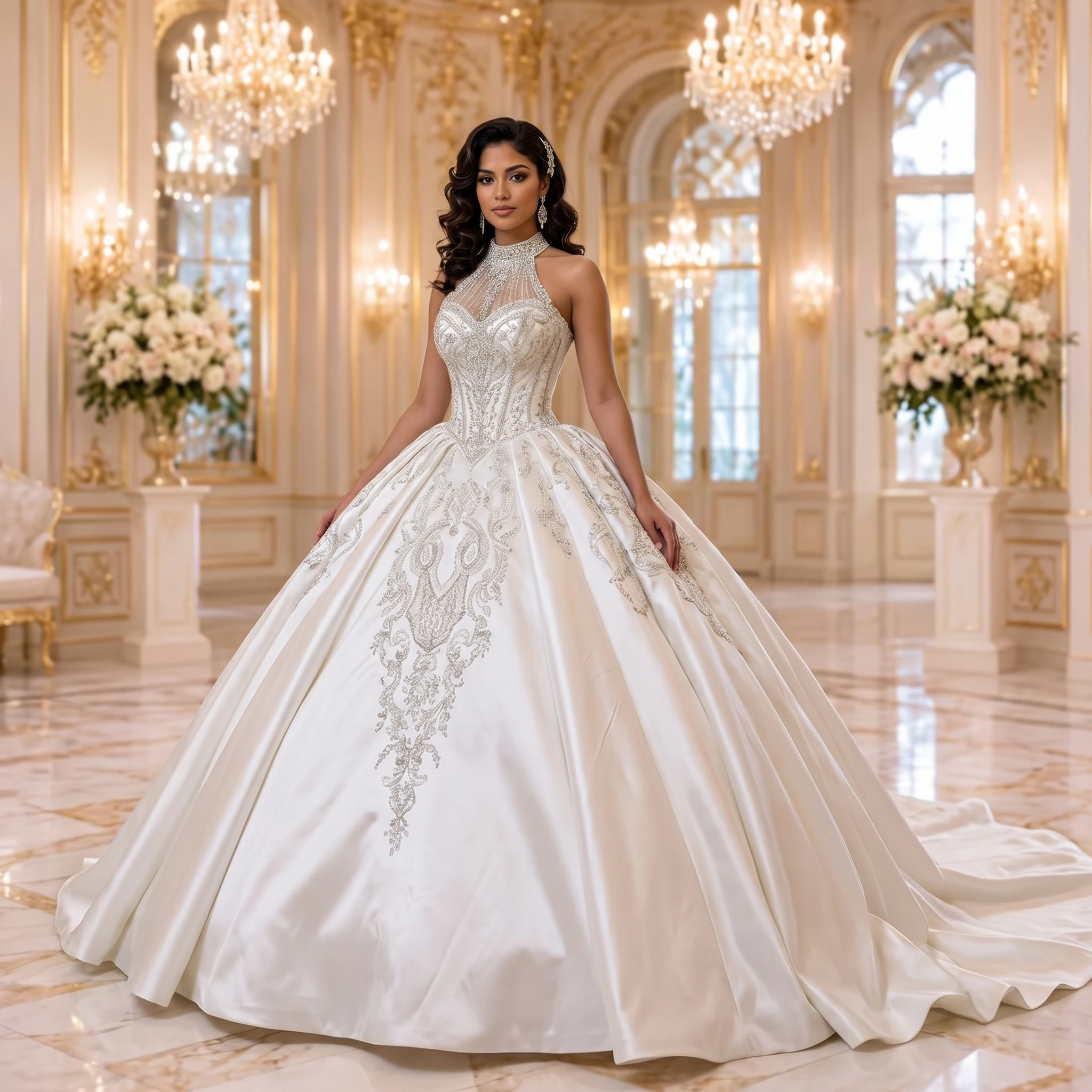 Champagne Sequin 3 in 1 Wedding Dress Elegant Off Shoulder Bridal Gown Cathedral Train Plus Size Vestido De Novia Customized