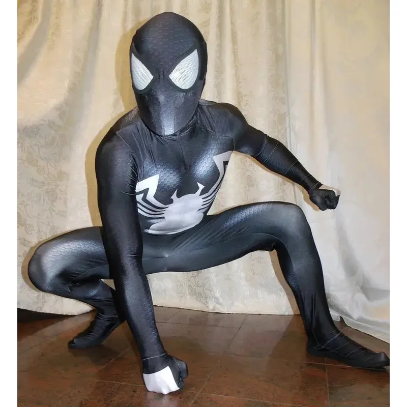 2025 New Adults  Black Costume Venom Symbiote 2 Spider cosplay SuperHero Cosplay Zentai Men Boys Male Bodysuit Party JumpSui AFF