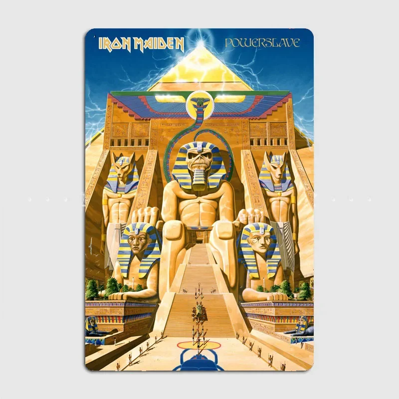 Powerslave  High Quality Metal Plaque with Modern Aesthetic Art for Room and Bar Decor，Vintage  Wall Decor Craft Gift