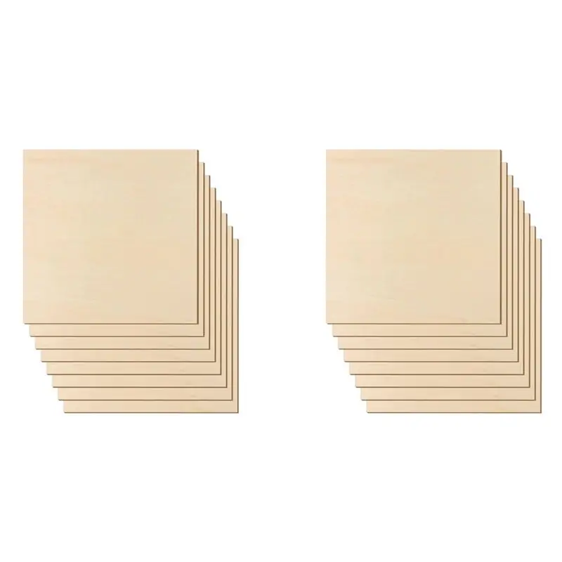 

AB11-12 X 12 дюймов - 3 мм листы фанеры из липы, 16 шт. квадратных необработанных деревянных досок для поделок своими руками, лазерной резки