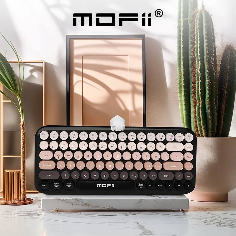 

MOFii wireless Bluetooth connected cute bear figurine high value mixed color keycaps unique color matching ANNI keyboard