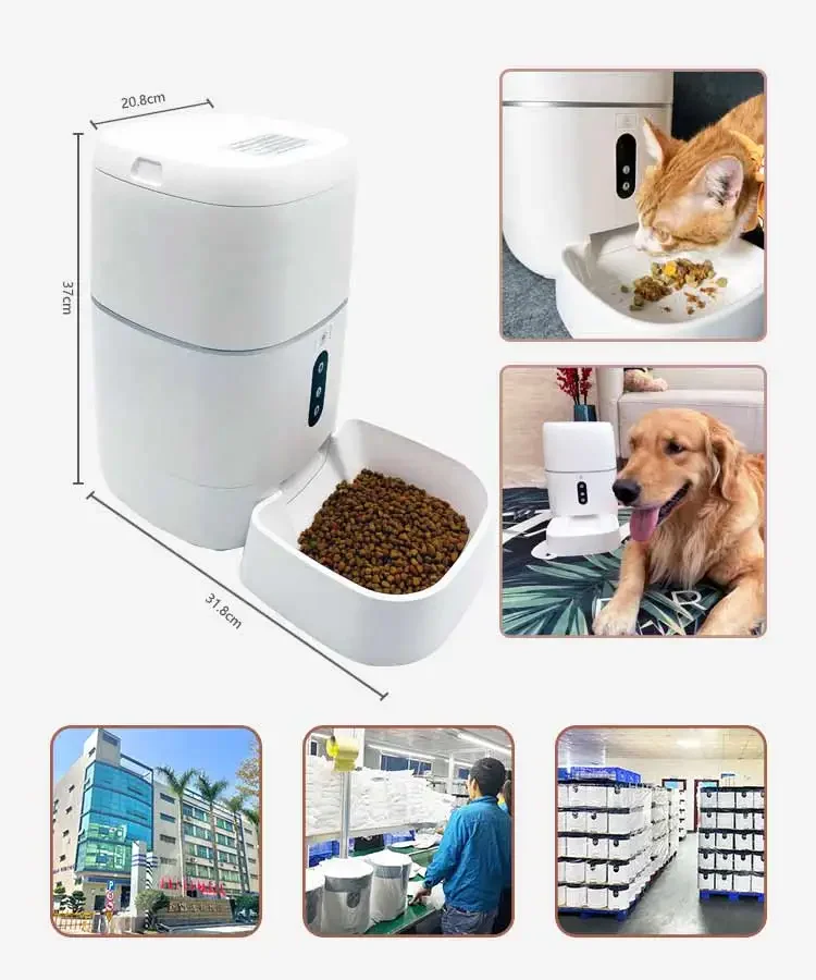 2023 smart pet products Mascotas app remote control microchip cat food dispenser wifi camera dog automatic pet feeder