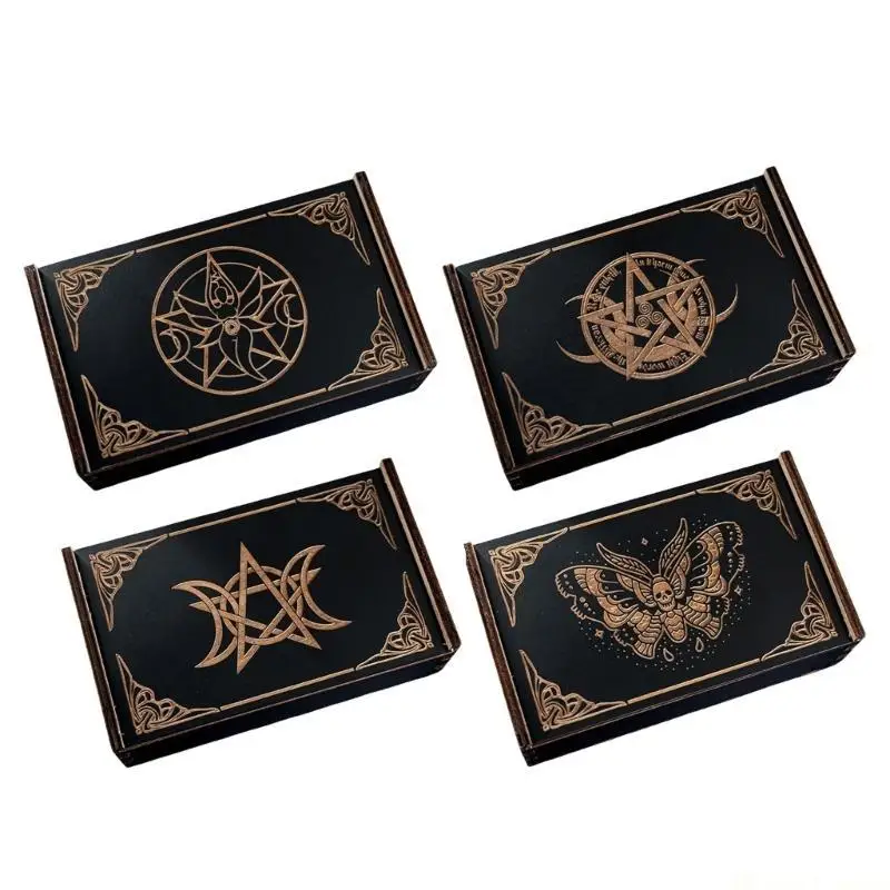 31BE Push Pull Tarot Cards Storage Box Portable Card Container Astrologys Box Divination Card Storage Case