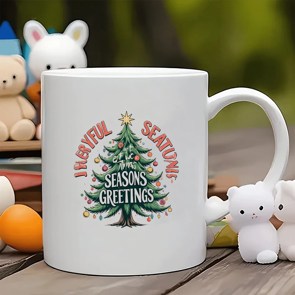 

11oz Cup + Christmas Tree Sticker + SEASON'S GREETINGS + Art WC Items Family Office Gift