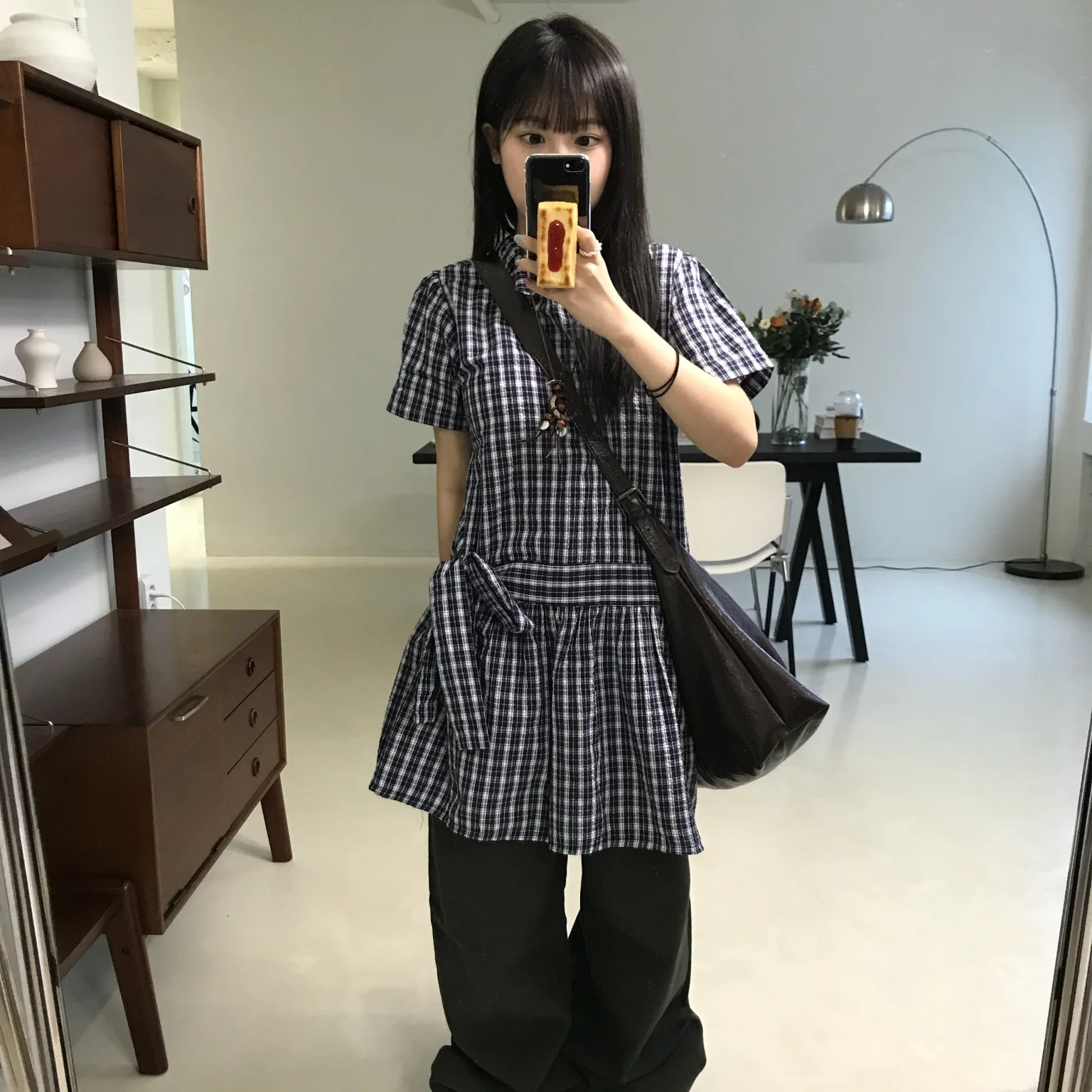 

Sweet ort Plaid Dr with Bow Knot And Doll Collar for Women Korean Sle Spring Autumn Winter Casual Wear School Outfit