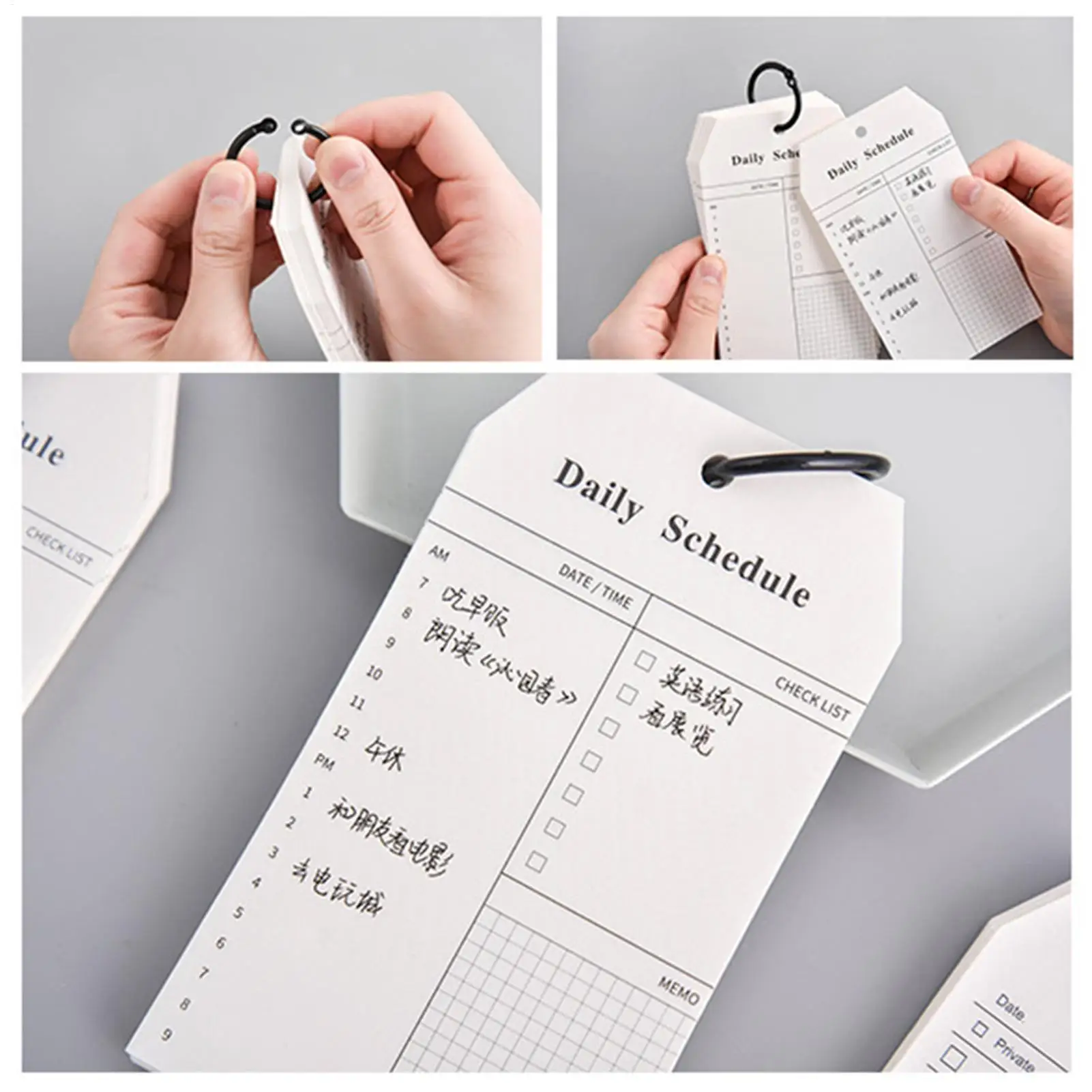 Portable Notepad  To Do List Daily Schedule Memo Pad 52 Sheets Steno Notebook Planner Agenda Office School Stationery Supplies