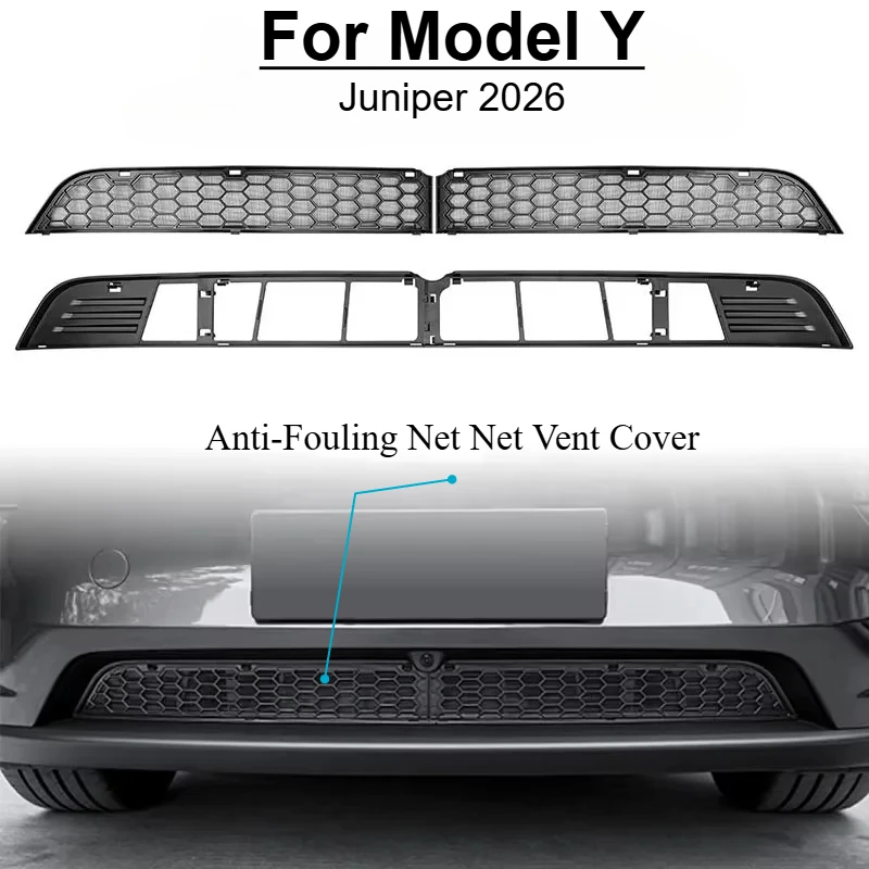 Front Bumper Grille Mesh Air Inlet Vent Anti‑Insect Net Protector Cover For Tesla Model Y Juniper 2026 Car Exterior  Accessories
