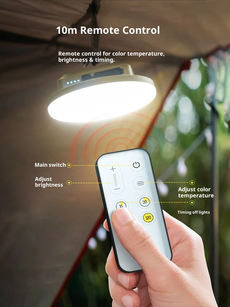 LEM H6/H6 Pro Camping Lamp Rechargeable Camping Lighting Rainproof Remote Control Outdoor Lamp 1600LM 10000mAh Magnetic Lantern