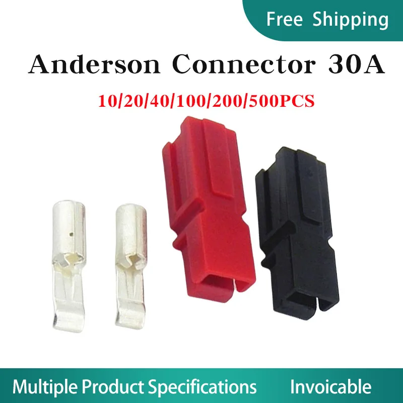 

10/20/40/100/200/500 Pcs Anderson Connector 30A Amp 600V Powerpole Connector For Electric Forklift Charger Plug Terminals