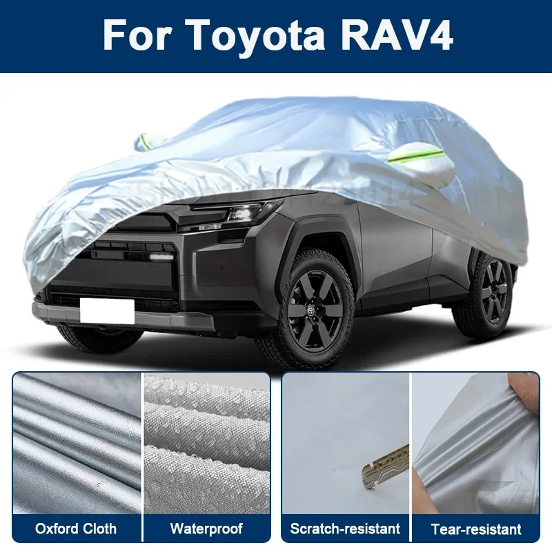

Всепогодный чехол для автомобиля Toyota RAV4 с отражающими полосами, водонепроницаемый, снегозащитный, пылезащитный, с защитой от УФ-излучения, внешние аксессуары
