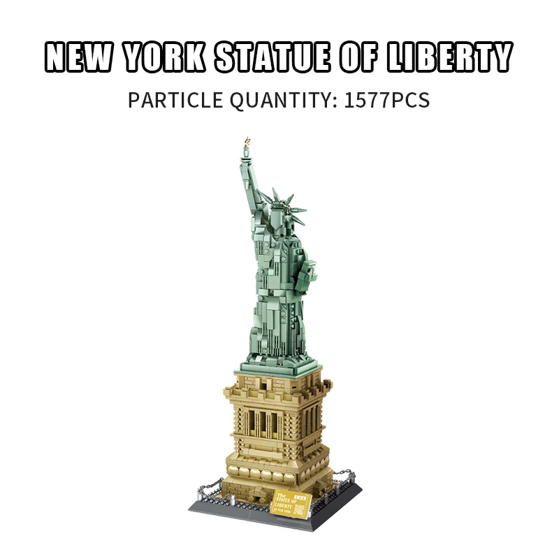 WG5227 1577 sztuk cegły 1/1 architektura świata Liberty statua Model klocki/plastikowe zabawki dla dzieci dorosły chłopcy prezent