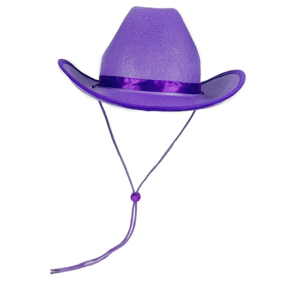 

Однотонная детская ковбойская шляпа из нетканого материала с широкими полями, ветрозащитной завязкой и дышащая