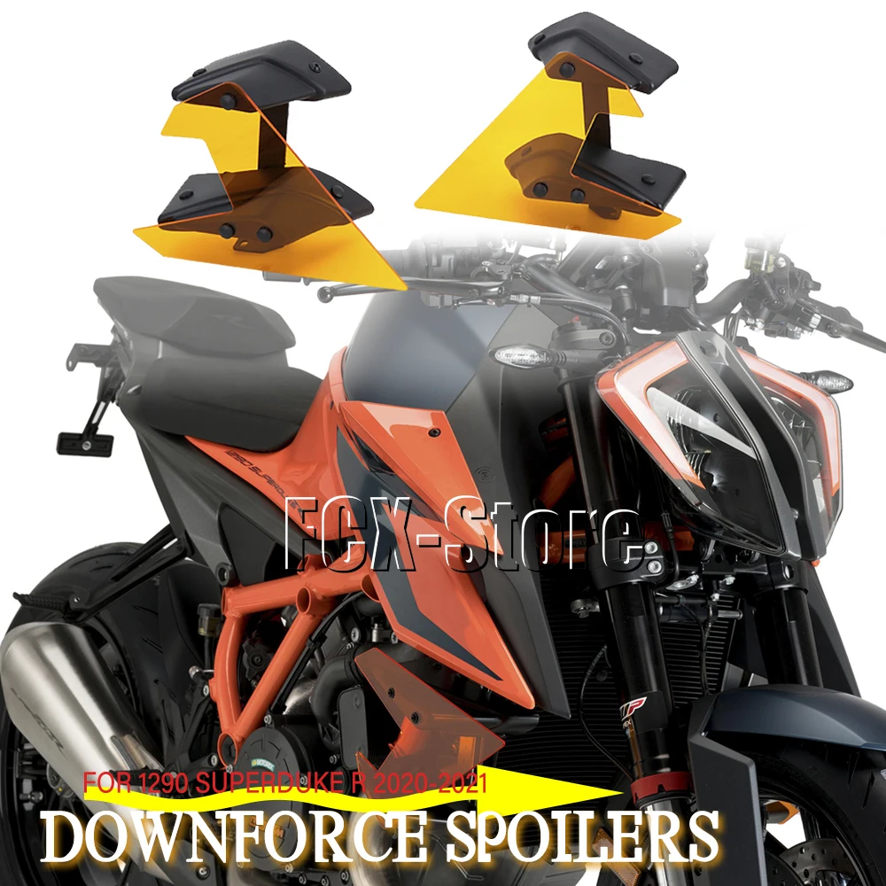 New Orange Motorcycle Side Downforce Naked Spoilers Fixed Winglet Fairing Wing Deflectors For 1290 Superduke Super Duke R