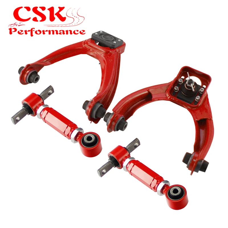 Front Upper Control Arms+Rear Camber Adjustable Kit For Honda Civic EK 1996-2000