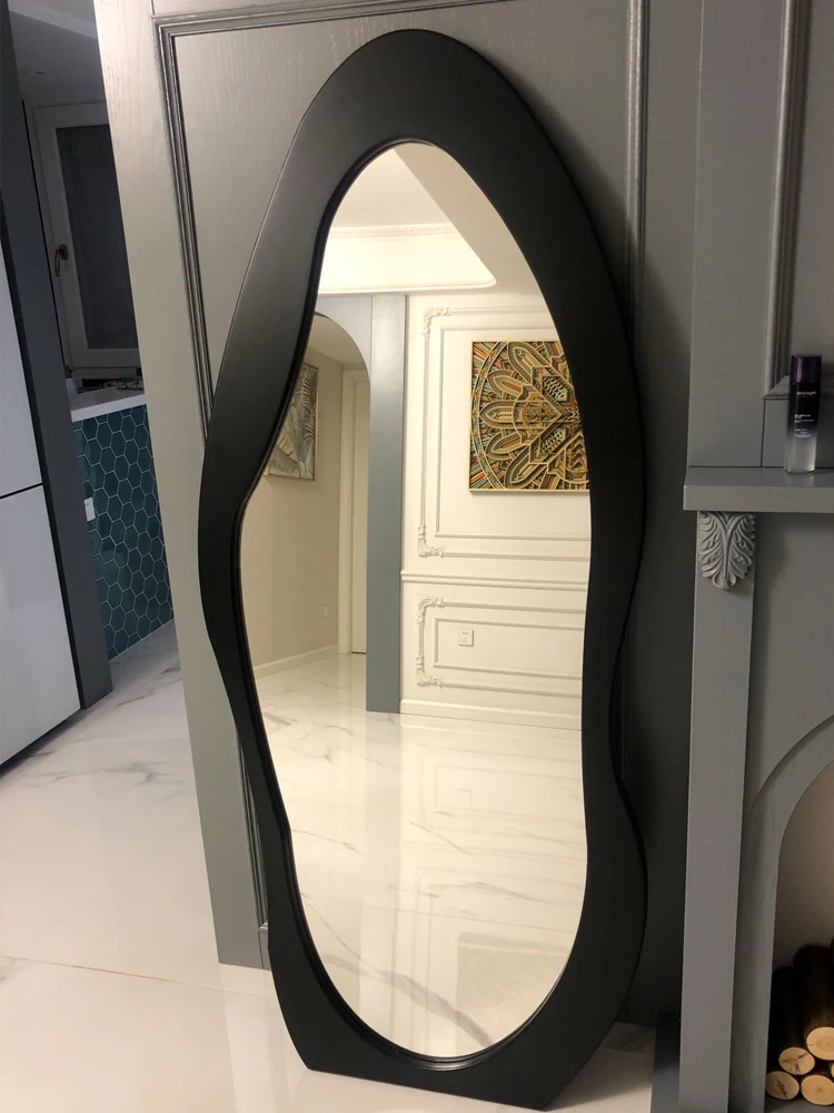 Floor mirror wave full-length mirror decorative border home online celebrity creative fitting mirror shaped.