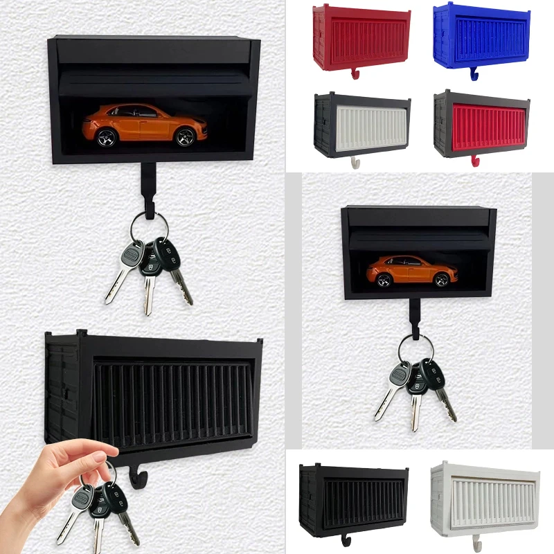 3D Printed Car Key Holder Wall Mount with Garage Hook Detachable