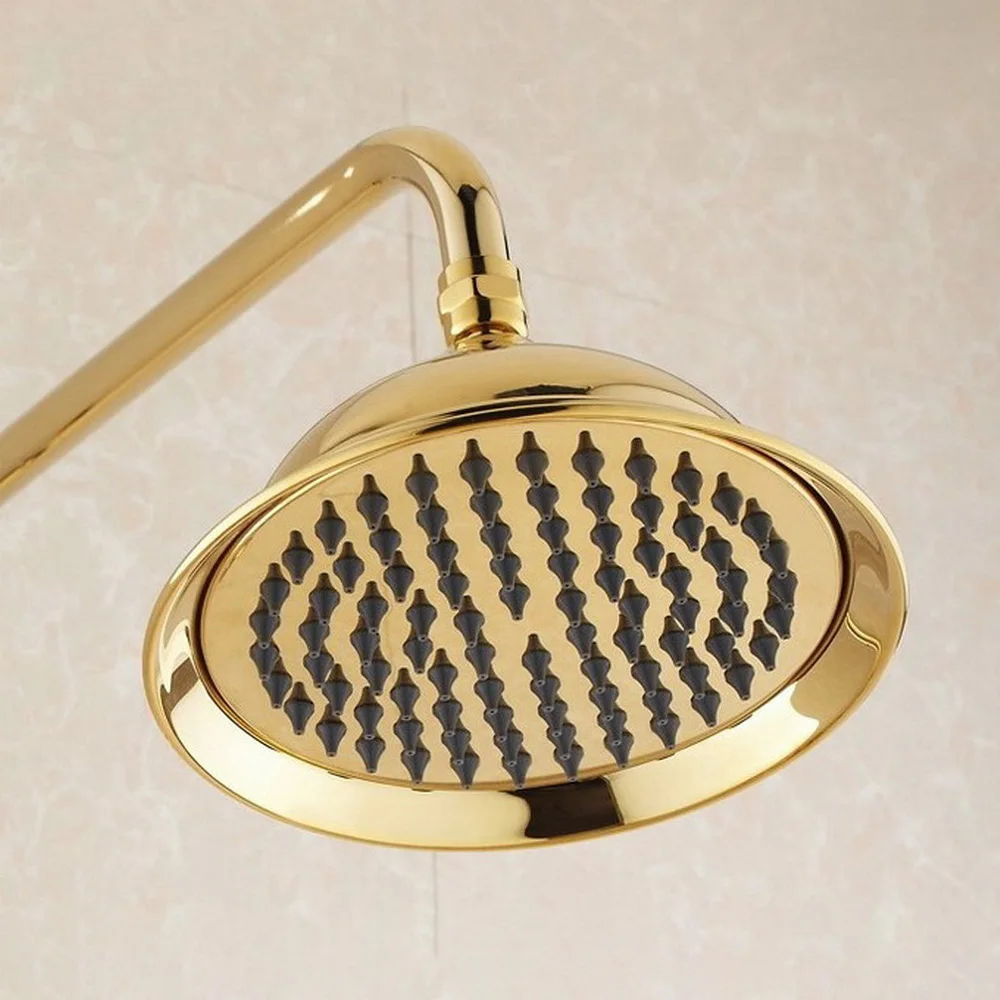 

8.2" inch Gold Color Brass OverHead Shower Heads Rainfall Shower Head Rain Round Shower head Bathroom Fitting tsh045