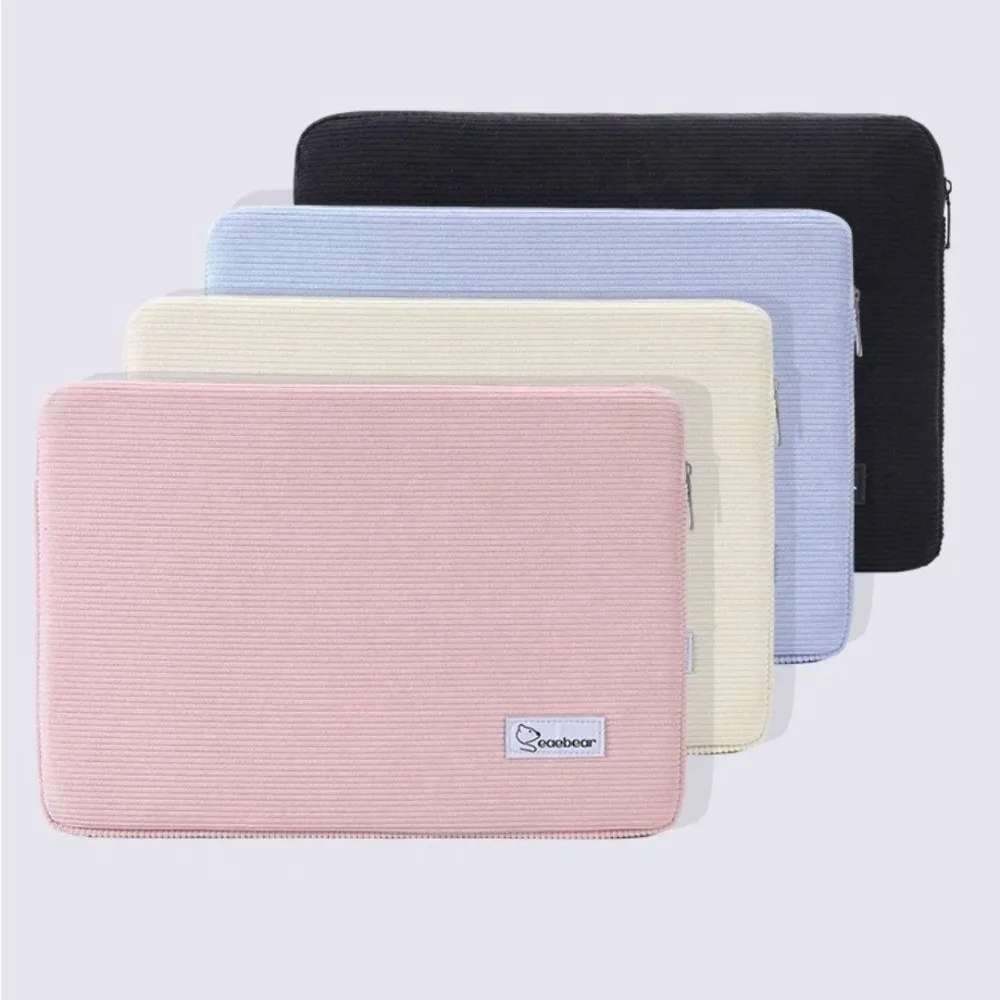 Shockproof Laptop Bag Corduroy Large Capacity Tablet Sleeve Liner Sleeve Zipper Computer Bag Suitable for 11-13 15-15.6 Inch
