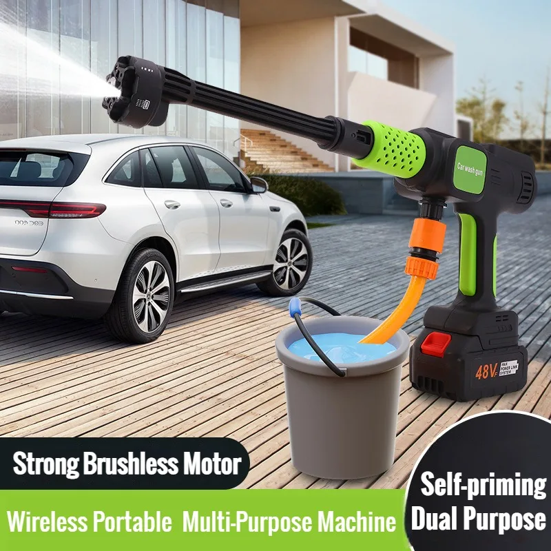 Borstelloze Elektrische Hogedrukreiniger 1000W 6-In-1 Auto Wassen Tuin Draadloze Waterpistool Voor Makita 21V Batterij Spuitpistool