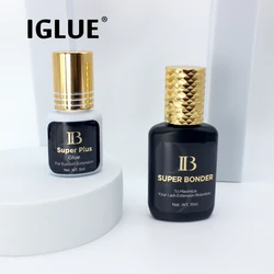 2 Bottles IGLUE IBeauty Super Plus Glue Adhesive For Eyelash Extensive Super Bonder Lava Lash Korea Liquid Clear Health Makeup