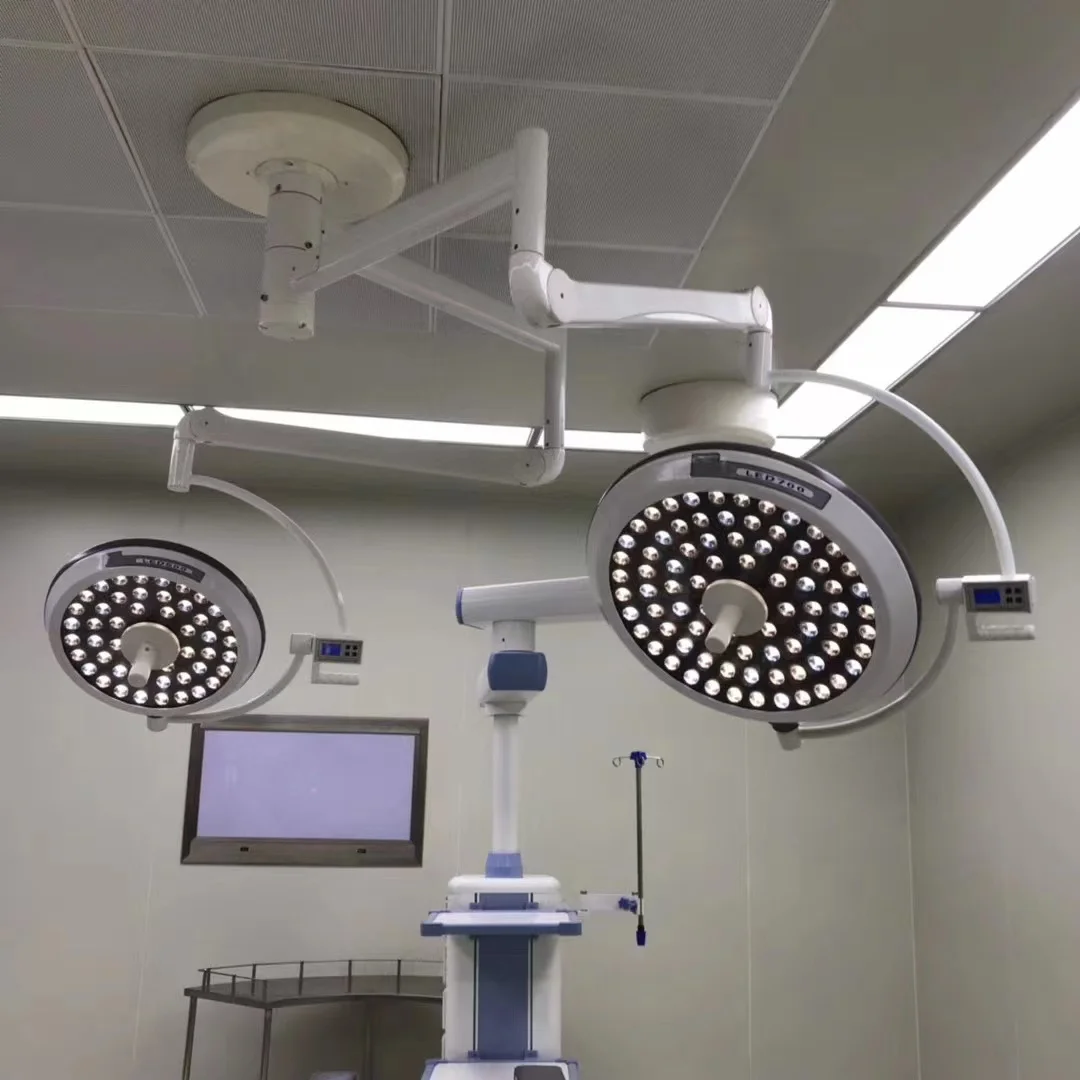 

MKR Medical Operation Room 500 700 Shadowless Double Head LED Ceiling Surgical Lamp Operating Light