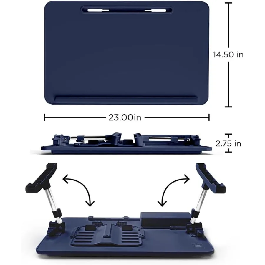 Limitless TotalDesk Portable Workstation and Lap Desk with Adjustable Height and Tilt Navy