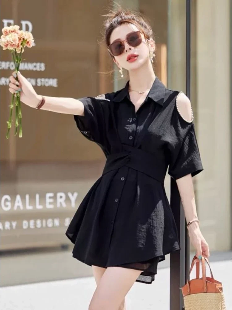 หลวมกางเกงขาสั้นหญิงโปร่งใสเสื้อและเสื้อสตรีชุดสั้น 2 ชิ้น Quick-drying ความแปลกใหม่ในแนวโน้มคลาสสิกสไตล์เต็ม